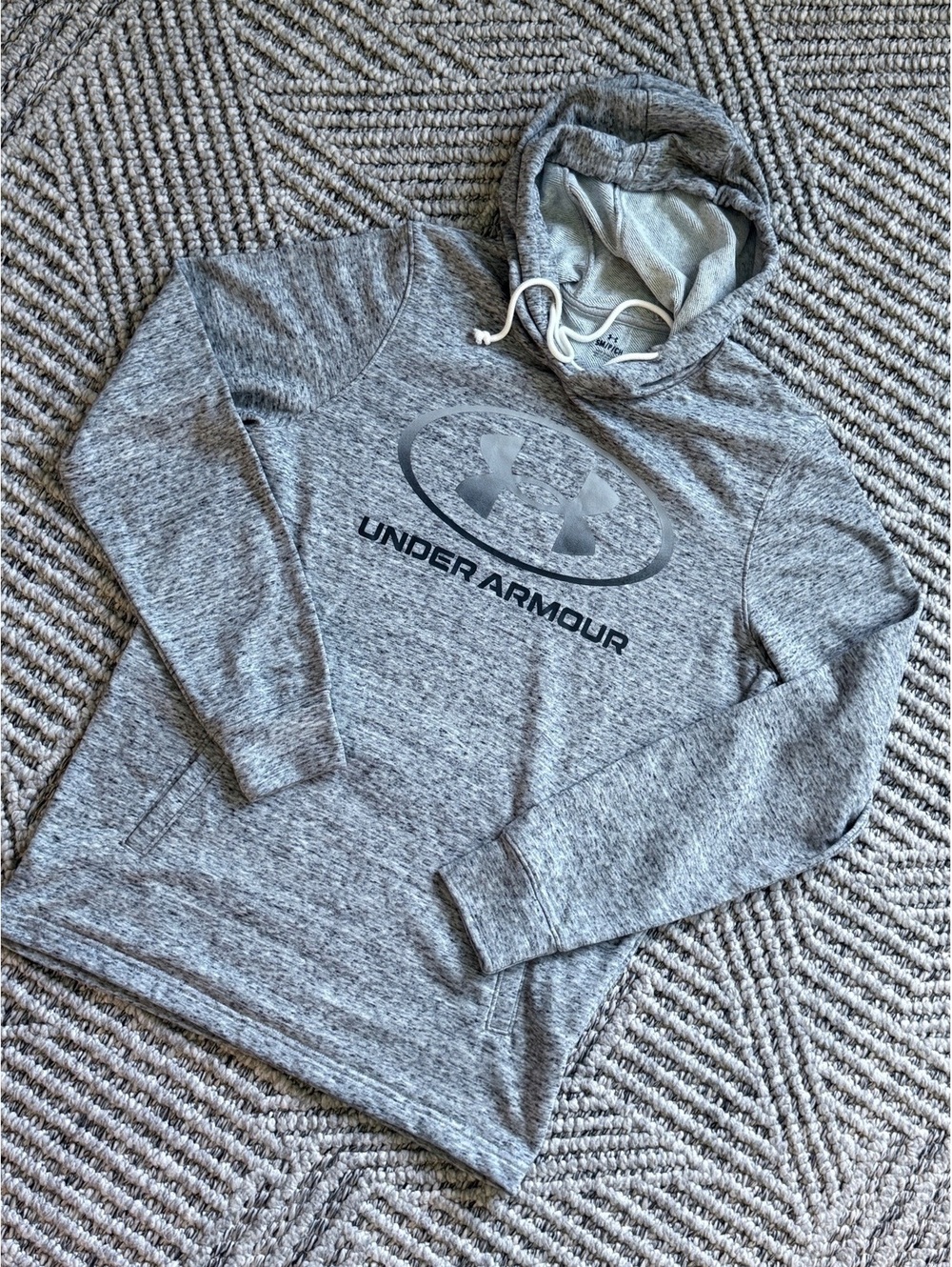Under Armour Men's Loose Fit Terry Graphic Hoodie Gray Size Small